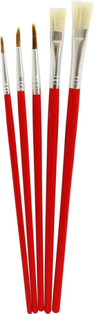 Pędzle płaskie/szpiczaste 5 szt. GRAND