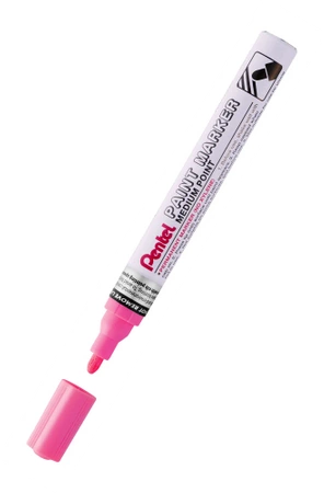 Marker zdobniczy aluminiowa obudowa różowy Pentel