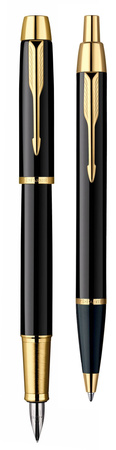 Parker IM Black Laquer GT zestaw podwójny M