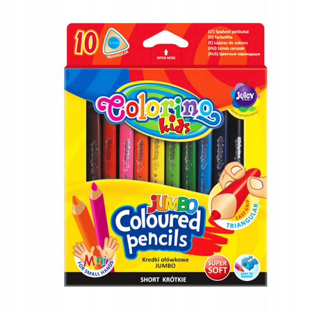 Kredki ołówkowe trójkątne Jumbo 10 kol. Colorino