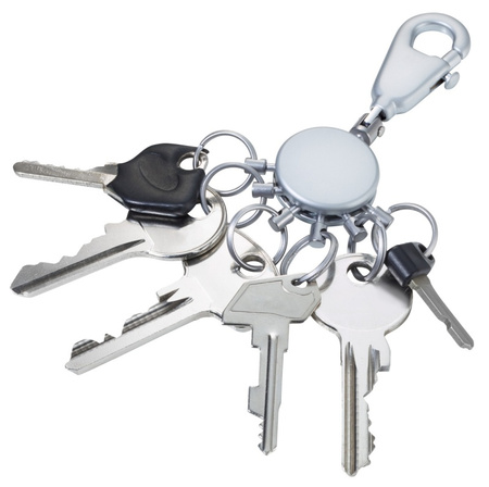BRELOK Z KARABIŃCZYKIEM TROIKA PATENT NA 6 KLUCZY, MATOWY