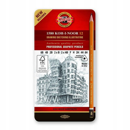 KOH I NOOR zestaw 12 ołówków 6B-6H