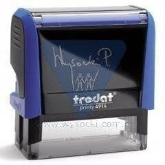 Pieczątka Trodat 4914 niebieska, tusz czarny.