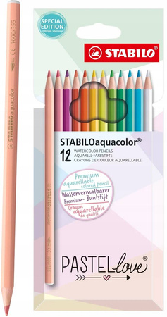 KREDKI STABILO AQUACOLOR 12SZT.PASTELLOVE WALLET