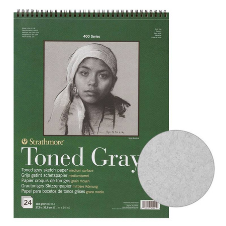 BLOK STRATHMORE 400 28x36 118G 24A TONED GRAY FILA