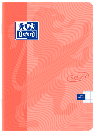 ZESZYT OXFORD TOUCH PAST A4 60K 90G KRATKA KORAL