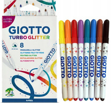 Pisaki Giotto Turbo Glitter z brokatem 8 kolorów