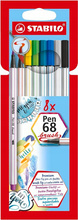 Flamastry STABILO Pen 68 brush opk 8 kolorów