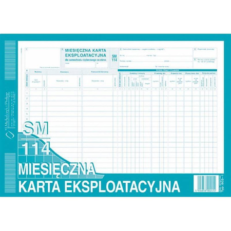 MKE Miesięczna Karta Eksploat.A4 (SM/114)