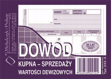 Dowód kupna - sprzedaży dewiz M i P 243-5 A6 80
