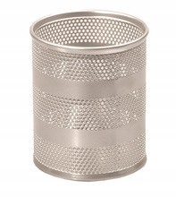 Przybornik duży okrągły Tetis BV505 SREBRNY