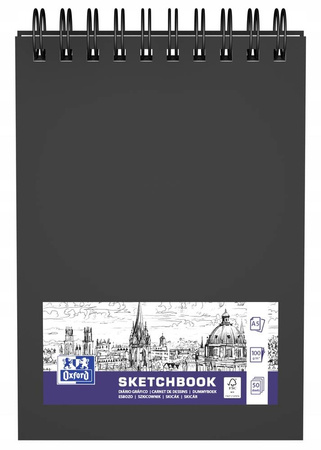 SZKICOWNIK OXFORD SKETCHBOOK SPIRALA A5/50K CZARNY