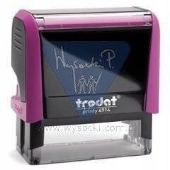 Pieczątka Trodat 4914 różowa,tusz czarny.