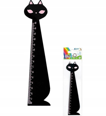 Linijka Fiorello drewniana 15 cm kot czarny