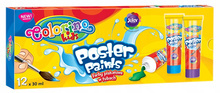 Farby plakatowe w tubach 12 kolorów 35ml Colorino