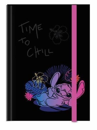 DISNEY BLACK TECZKA PRZESTRZ A4 Z GUMKĄ  WZÓR 3 STITCH COOLPACK