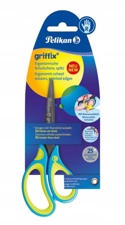 Pelikan Nożyczki Griffix ergonomiczne neon blue