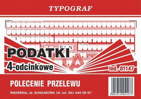 Polecenie przelewu/podatki IV odc. Typograf 01147