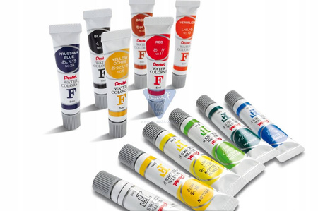 Farby akwarelowe w tubce 12 kolorów Pentel