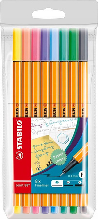 Cienkopis Stabilo Point 88 etui 8 szt pastelowe