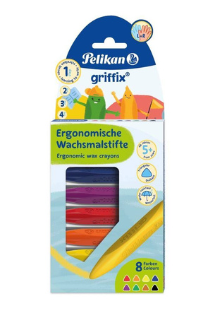 Kredki świecowe trójkątne Pelikan Griffix 8 kolor