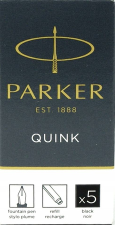 PARKER QUINK naboje do pióra czarny atrament 5 szt