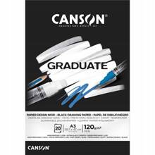BLOK_RYS. CANSON GRADUATE A3 120g 20A CZARNY FILA