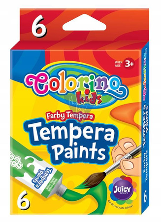 Farby tempera w tubach 6 kolorów 12 ml. Colorino