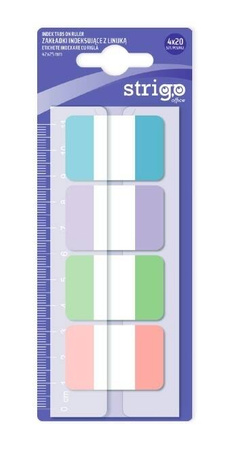 ZAKŁADKI INDEKS STRIGO Z LINIJKĄ 42X25 4K
