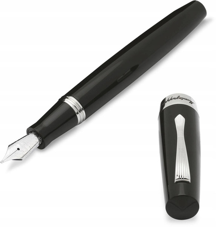 Montegrappa Elmo 02 Pióro wieczne czarne stal F