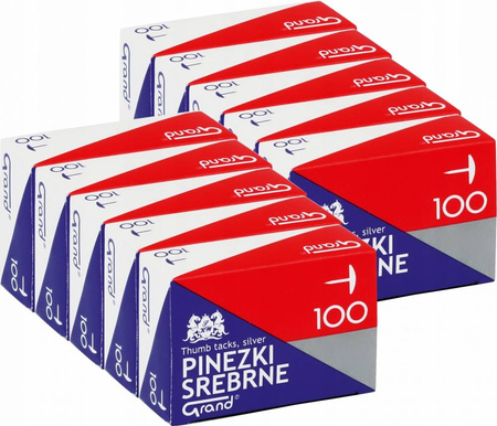 Pinezki srebrne Grand S-100 100 szt. galwanizowane