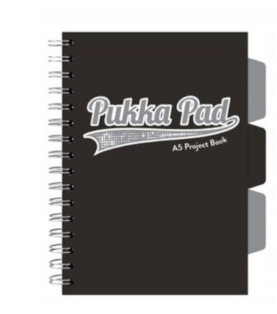 Pukka Project book Black & Grey A5 krata czarny 100 kartek
