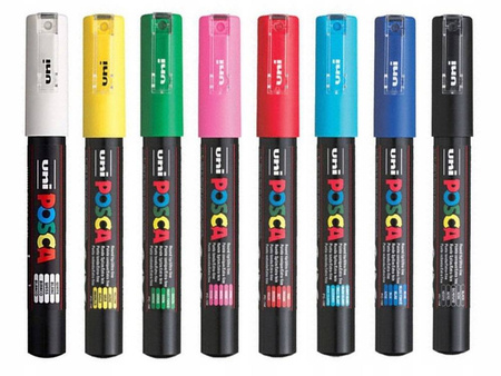 Marker UNI Posca PC-5M plakatowe 8szt zest nr 3