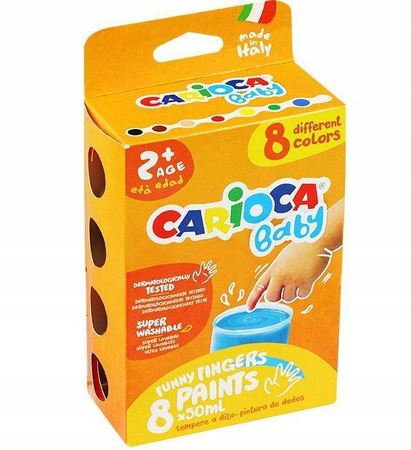 Farba Carioca tempera do malowania palcami 8 kol.