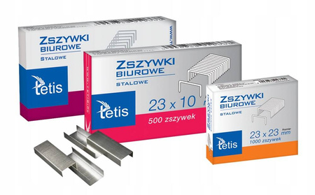 Zszywki Tetis GZ102 rozmiar 23/10 mm 500 sztuk