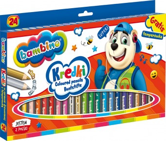 Kredki Bambino 24 kolory oprawa drewniana