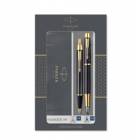 Parker IM Black Laquer GT zestaw podwójny M