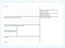 Karta akcesyjna dwumiesięcznika (karton)