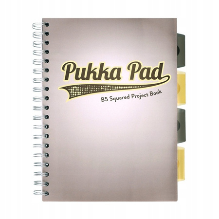 PUKKA PROJECT BOOK GREY DESIGNE B5 KRATKA SZARY 100K 80G