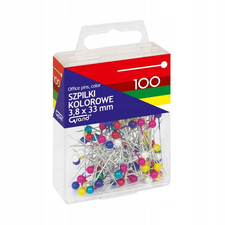 Szpilki kolorowe 3,8 mm X 33 mm Grand