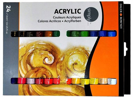 Farby akrylowe Simply w tubce 24 kolory opakowanie