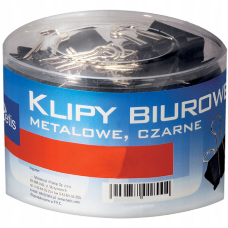 Klipy biurowe Tetis GK001 12 sztuk rozmiar 50 mm