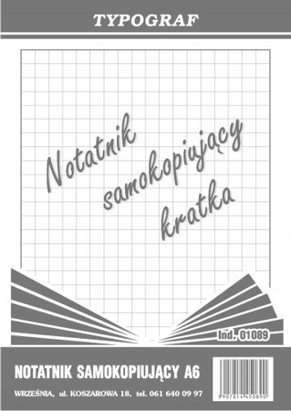 NOTES SAMOKOPIUJĄCY A6 KRATKA typograf