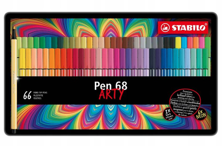 Flamaster STABILO Pen 68 etui metalowe 66 szt ARTY