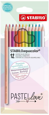 KREDKI STABILO AQUACOLOR 12SZT.PASTELLOVE WALLET