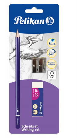 Pelikan Zestaw Ołówek + temperówka + gumka