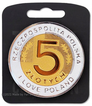 MAGNES I Love Poland MONETA PIĘCIOZŁOTOWA