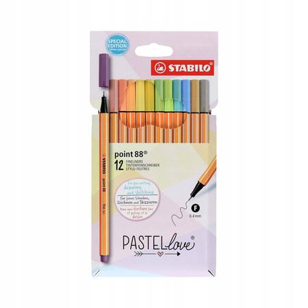 CIENKOPIS STABILO 88 PASLELOLOVE WALET 12 SZT