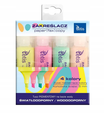 Zakreślacze pastelowe KW020-M4 Tetis