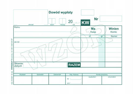 Druki samokopiujące Typograf kw A6